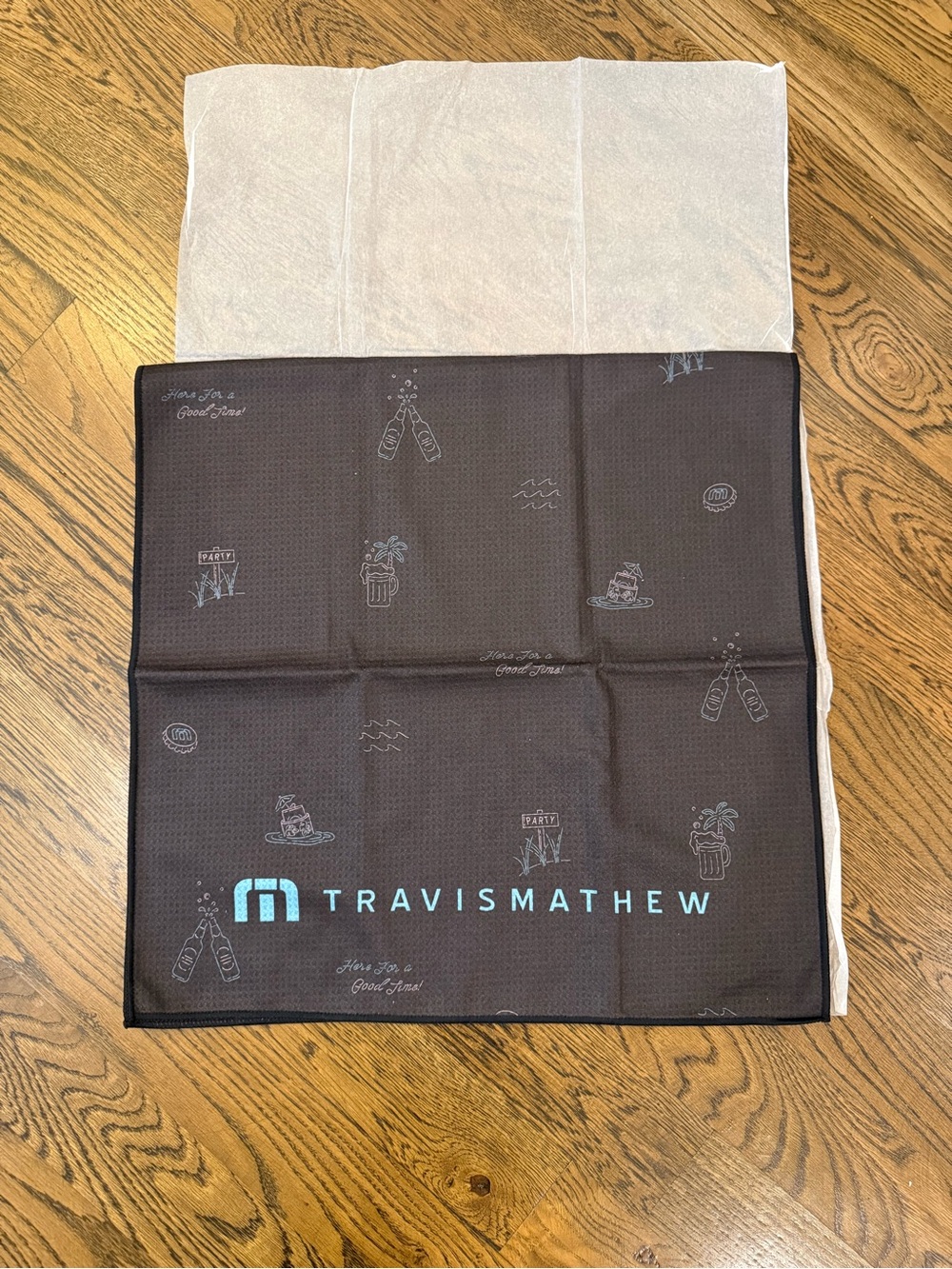 NEW Travis Mathew Men's Black Logo Golf Towel